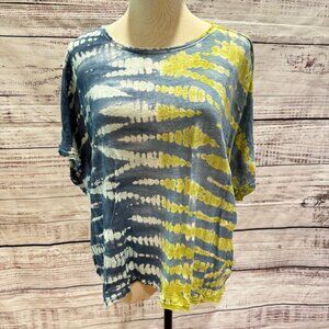 YOUNG FABULOUS & BROKE Tie Dye Cropped Linen Tee